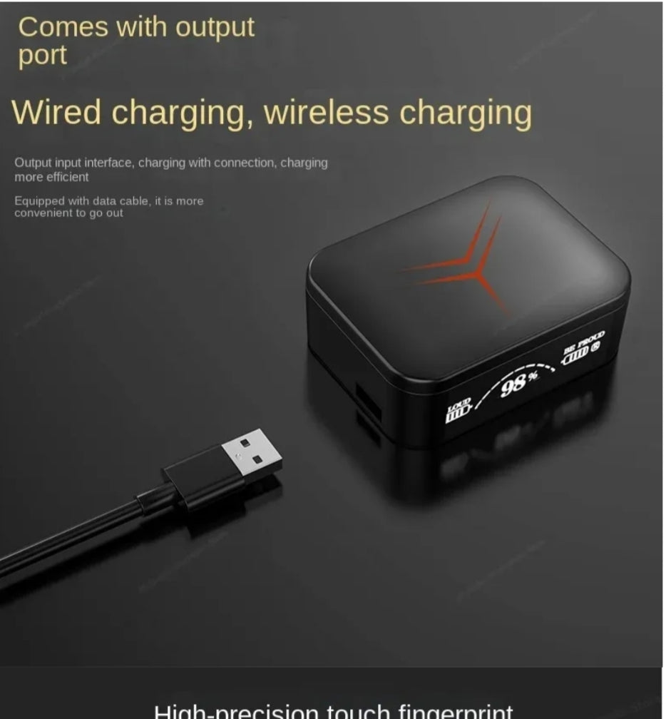 M88 Plus TWS Wireless Earbuds With 3 Cables LED Display Type C 9D Sterio HIFI Audio Bluetooth Earphones Headset with Power Bank