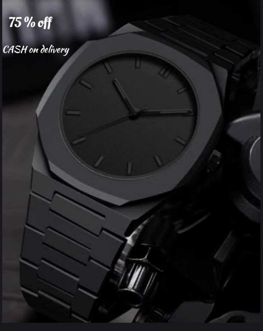 Aura Quartz Watch Black Lightweight Design Arabic Dial Black Aura Arabic Watch For Men Trendy Fiber Plastic Timepiece With Arabic Numerals