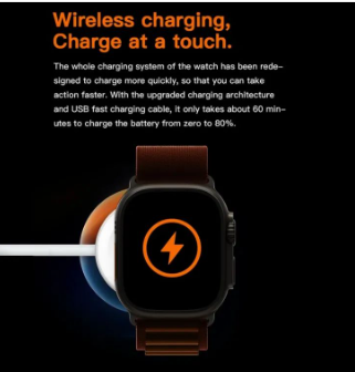 T800Ultra Smart Watch Series Bluetooth Call Smartwatch With Ocean Strap Wireless Charging Best Battery Timing