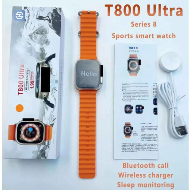 T800Ultra Smart Watch Series Bluetooth Call Smartwatch With Ocean Strap Wireless Charging Best Battery Timing
