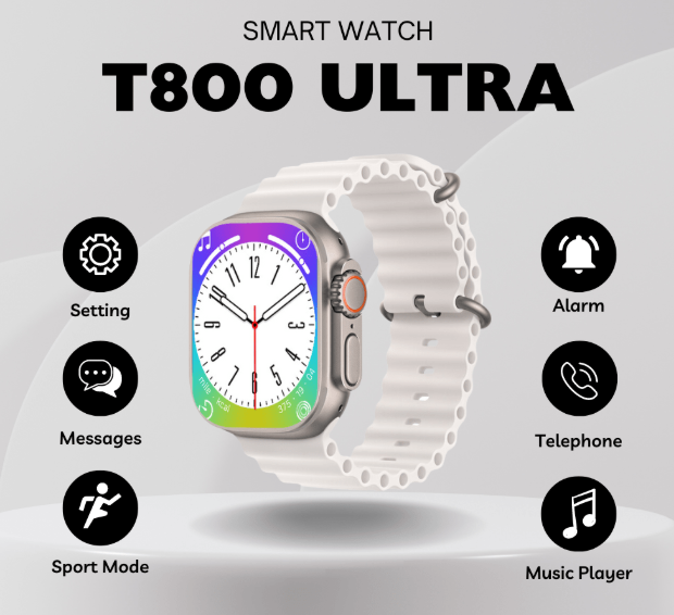 T800Ultra Smart Watch Series Bluetooth Call Smartwatch With Ocean Strap Wireless Charging Best Battery Timing