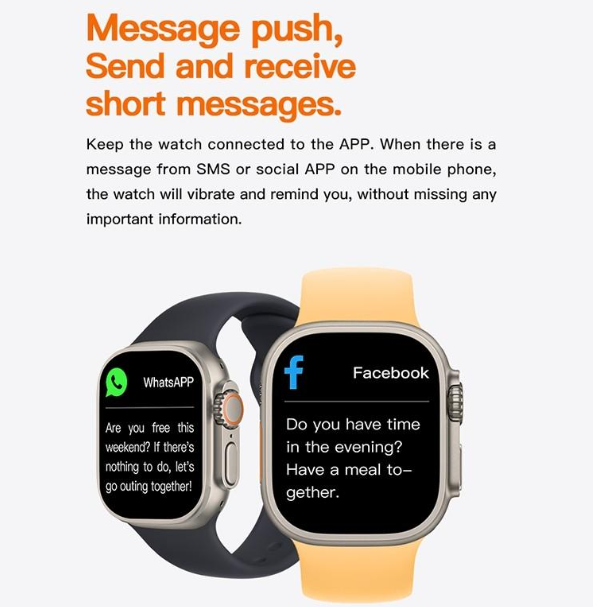 T800Ultra Smart Watch Series Bluetooth Call Smartwatch With Ocean Strap Wireless Charging Best Battery Timing