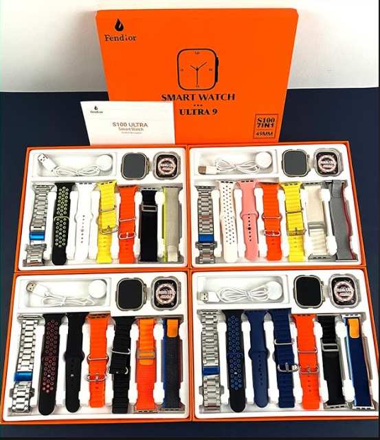7 in 1 Ultra Smart Watch – Wireless Touch, 499MM Screen, Wrist Power & Long-Lasting Battery 7 in 1 straps