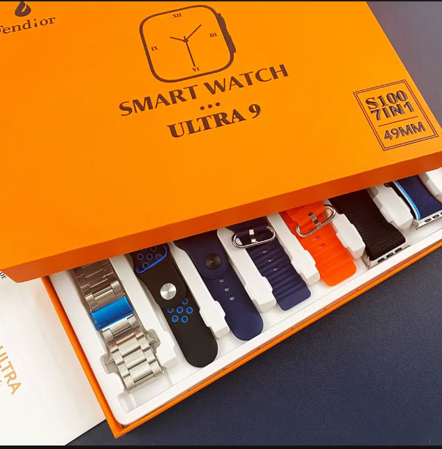 7 in 1 Ultra Smart Watch – Wireless Touch, 499MM Screen, Wrist Power & Long-Lasting Battery 7 in 1 straps