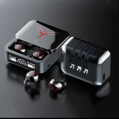 M88 Plus TWS Wireless Earbuds With 3 Cables LED Display Type C  9D Sterio HIFI Audio Bluetooth Earphones Headset with Power Bank