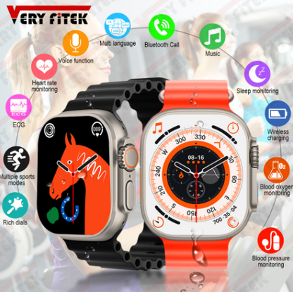 T800Ultra Smart Watch Series Bluetooth Call Smartwatch With Ocean Strap Wireless Charging Best Battery Timing
